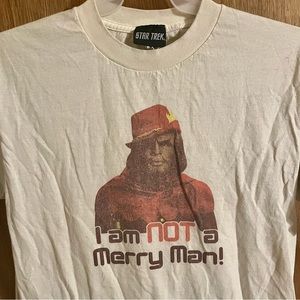 Star Trek: The Next Generation Worf “I Am Not A Merry Man!” T-Shirt Cream Medium